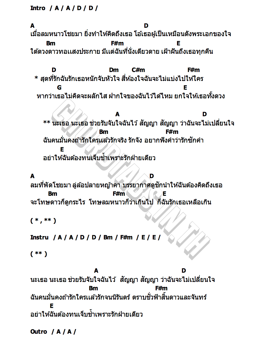 คอร์ด จับใจ มีนตรา อินทิรา