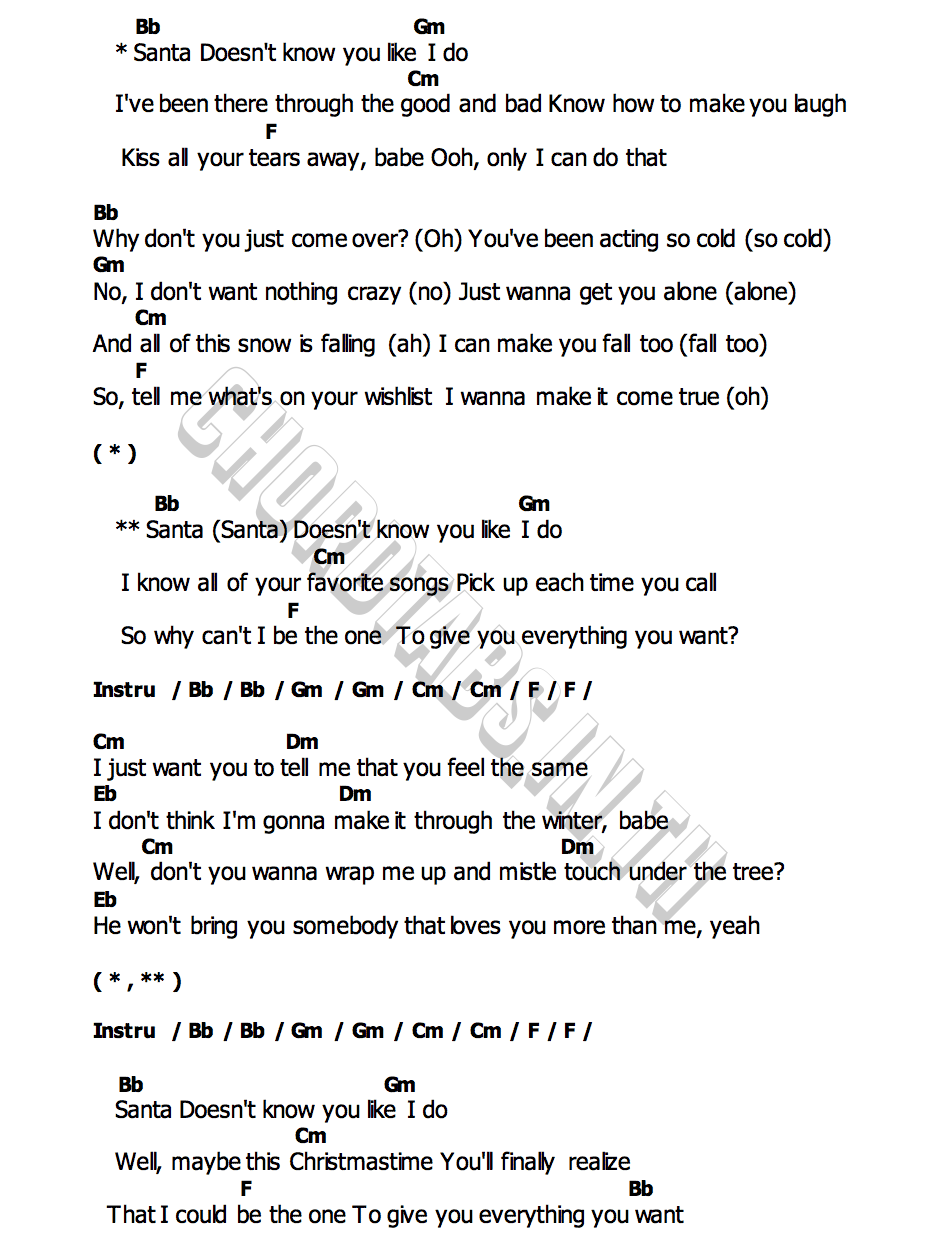 คอร์ด santa doesn t know you like i do PUN