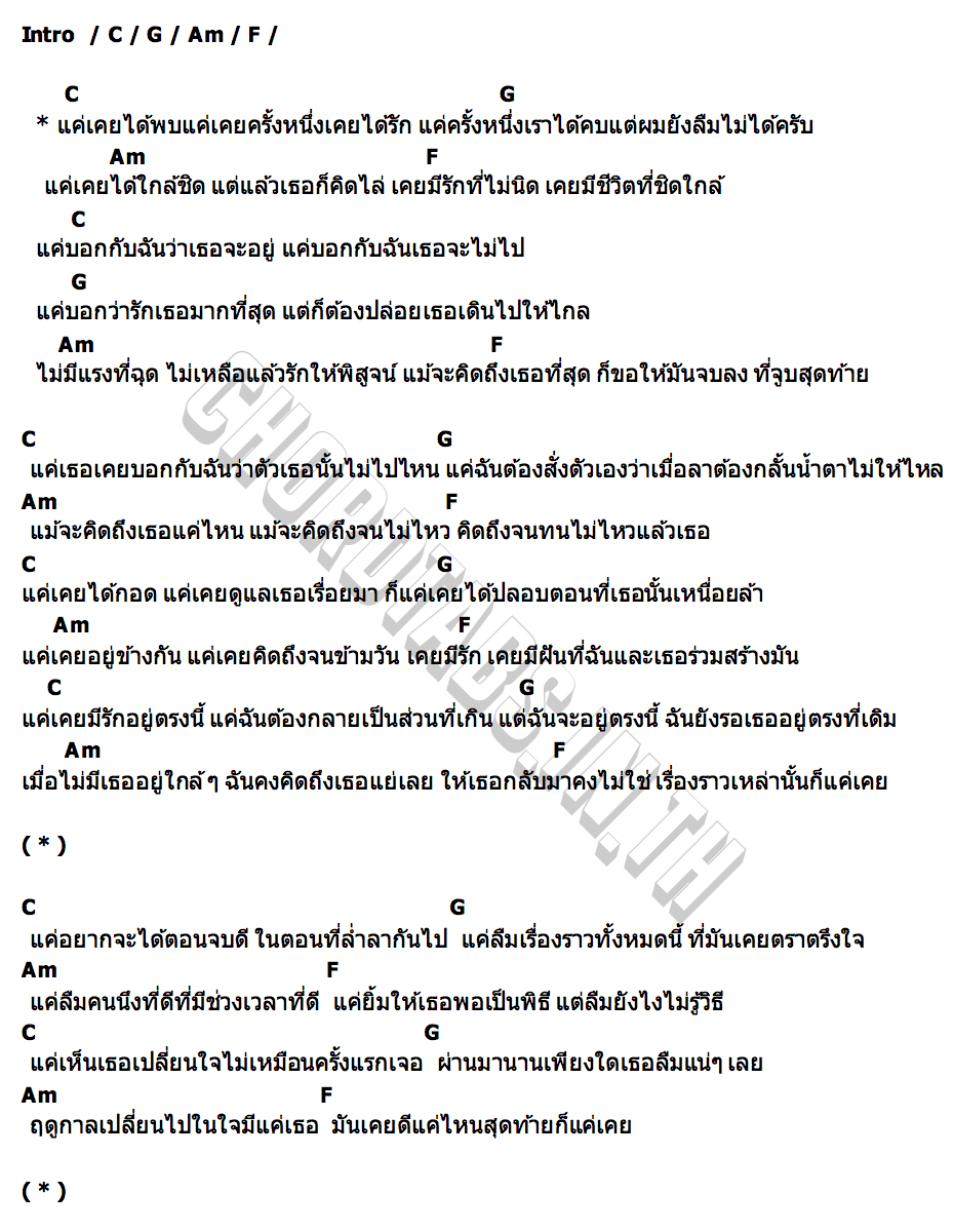 คอร์ด ก็แค่เคย 2024 HIGHHOT