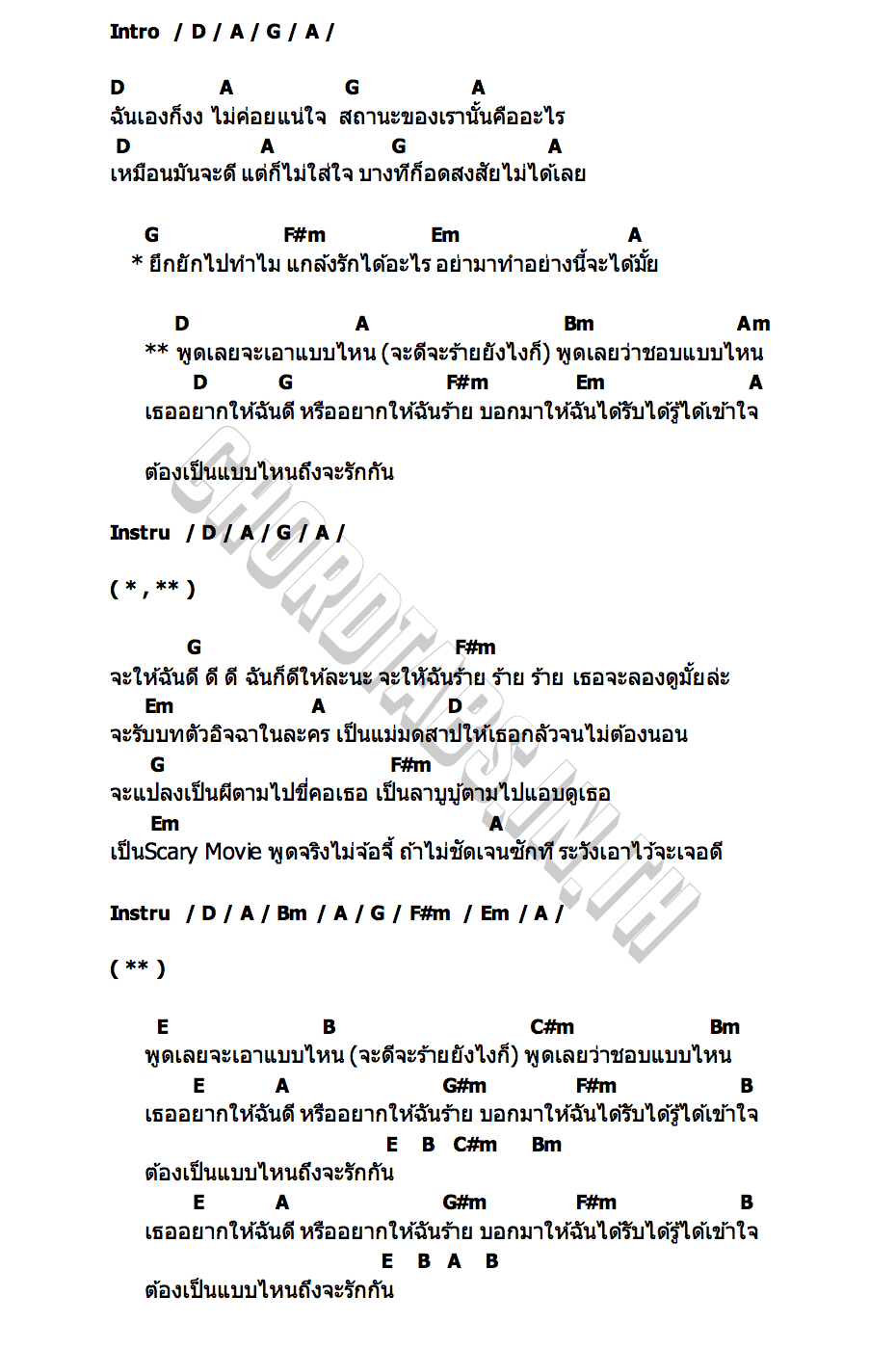 คอร์ด ดีก็ได้ ร้ายก็เป็น เค้ก กีรติรัฐ ชะเอม