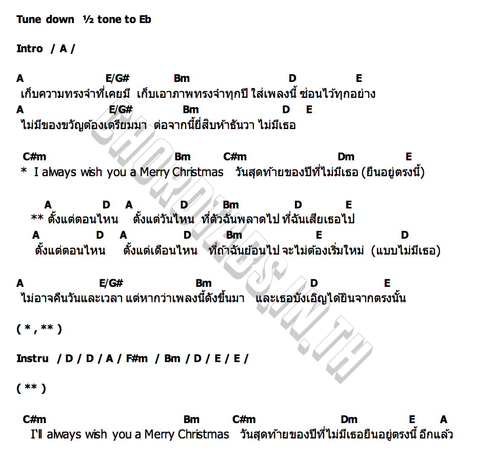 คอร์ด ถ้าเพลงนี้ดังขึ้นมา (SINCE WHEN) mhuenploy