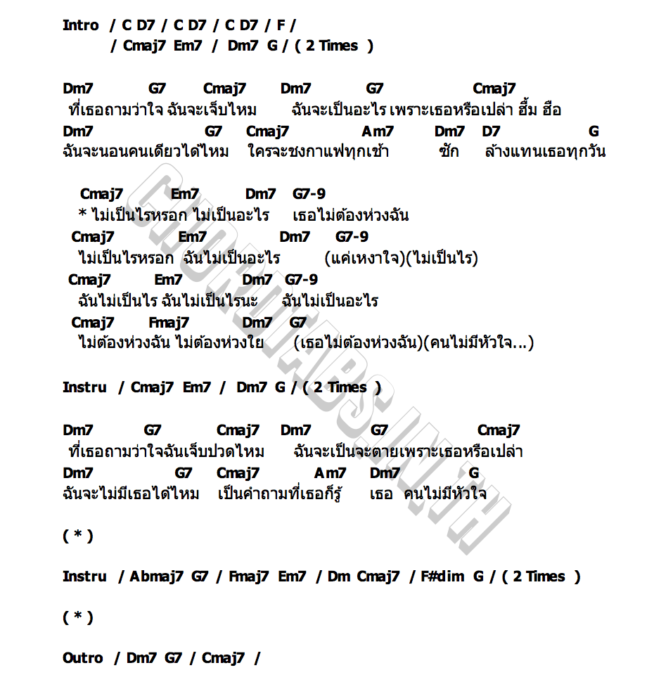 คอร์ด ไม่เป็นไร...นะ ชรัส เฟื่องอารมย์