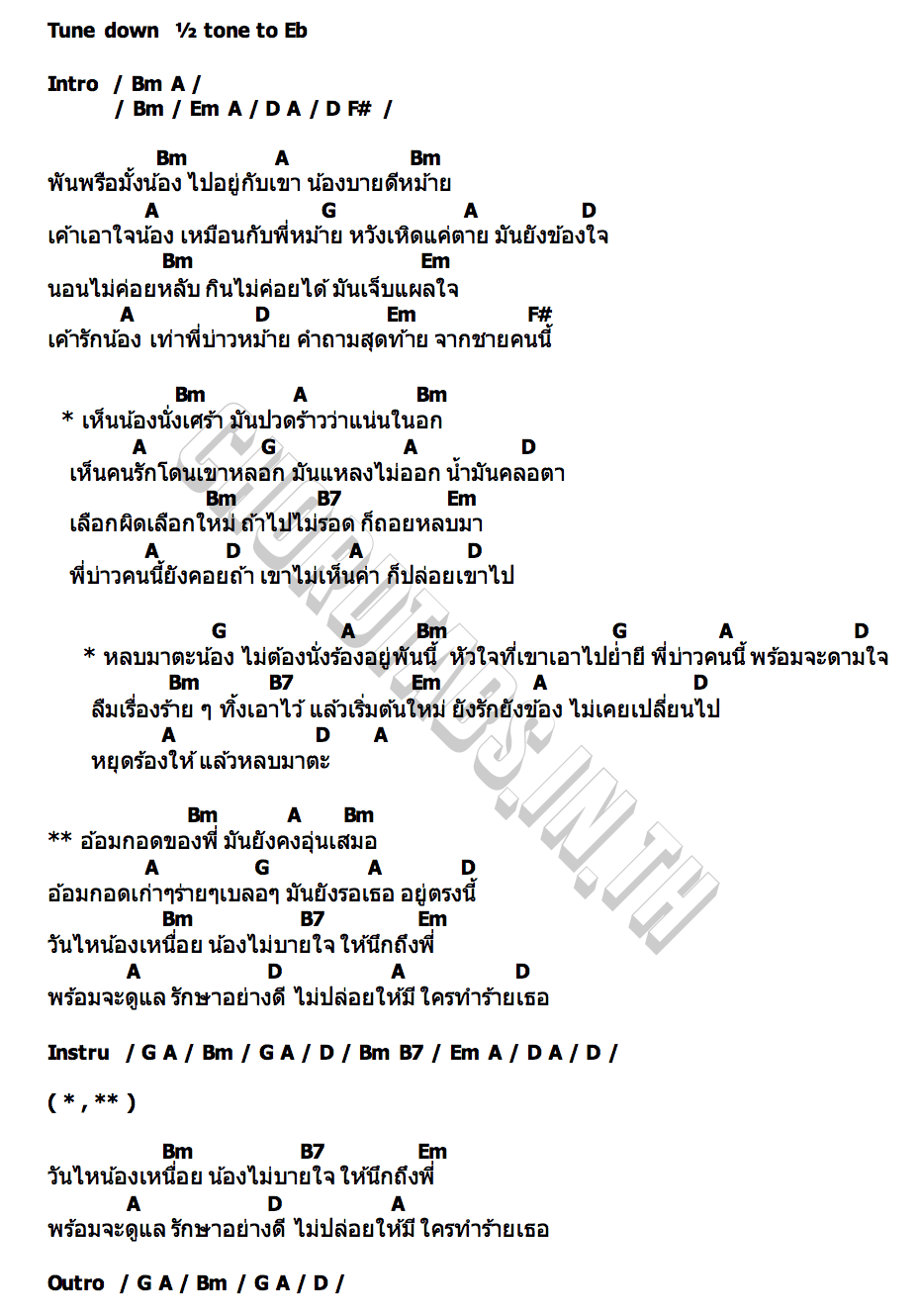 คอร์ด อ้อมกอดเก่าๆ นายเมฆ นวลปาน