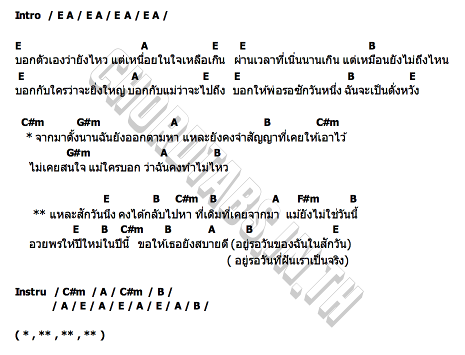 คอร์ด ปีใหม่ไม่ได้กลับ Viking Row