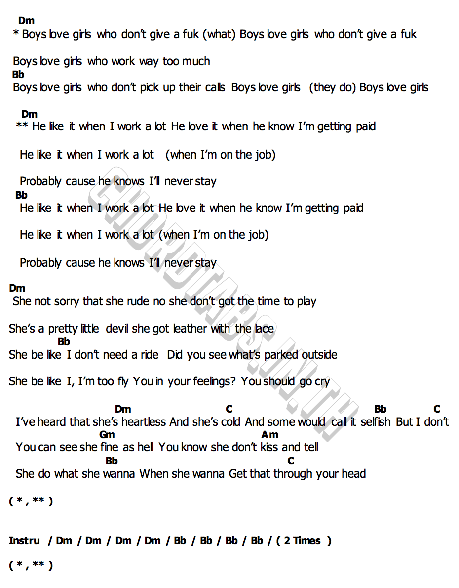 คอร์ด BOYS LOVE GIRLS 4EVE