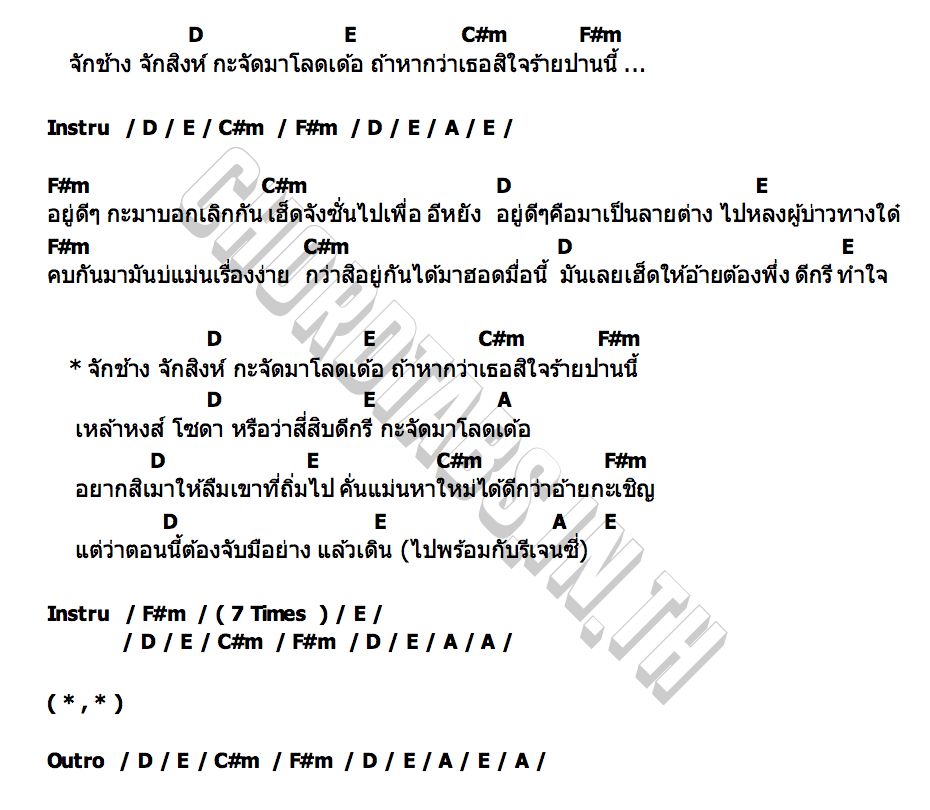 คอร์ด ดีกรีย้อมใจ ต้องมนต์ ฮักยิ้ม มิวสิค