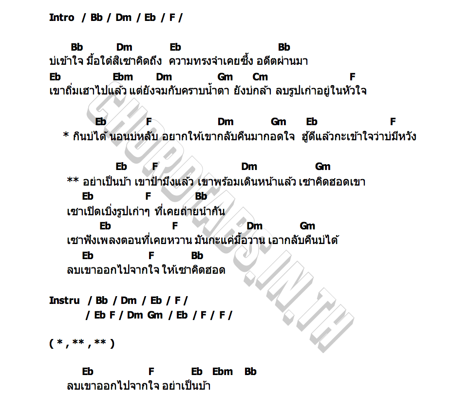 คอร์ด อย่าเป็นบ้า กอล์ฟ สุทธิพงษ์