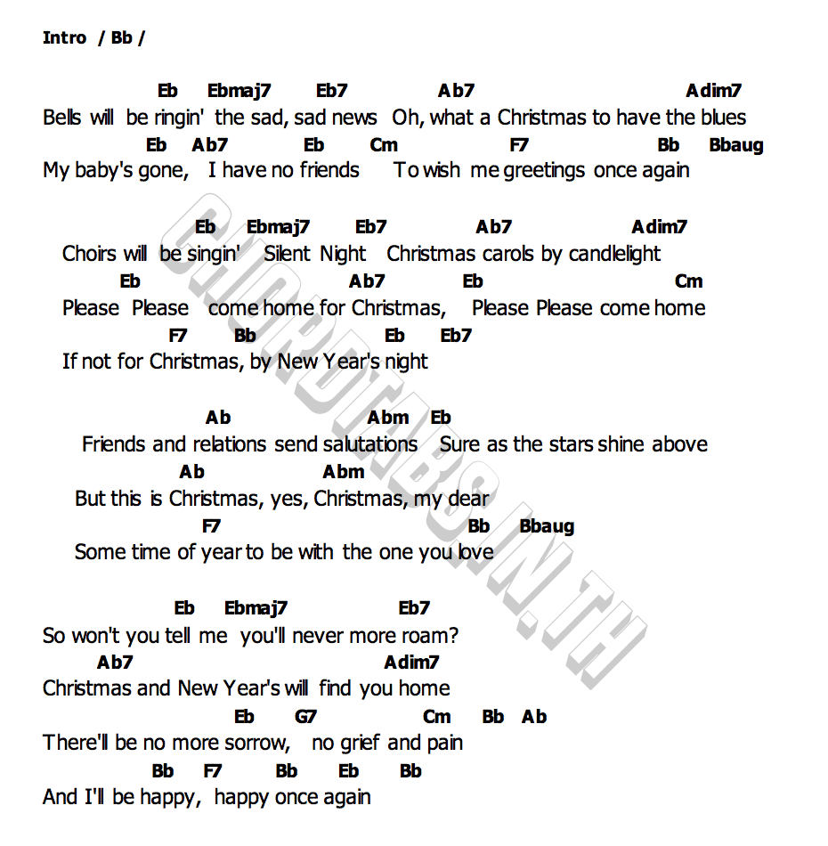 คอร์ด Please Come Home For Christmas Alicia Keys