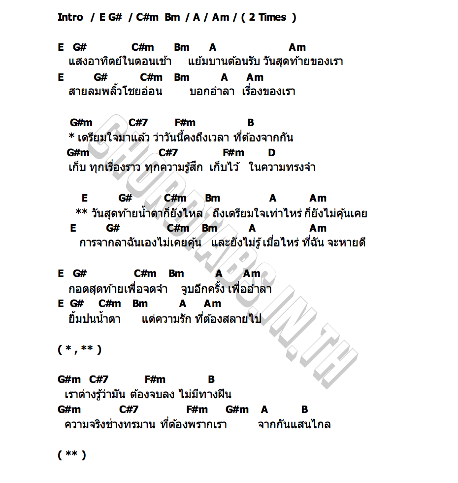 คอร์ด บอกรักกี่ครั้งสุดท้ายก็ต้องบอกลา HAPPILY