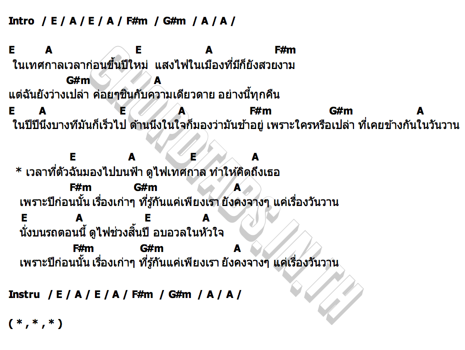 คอร์ด ก่อนจะสิ้นปี Youth Brush