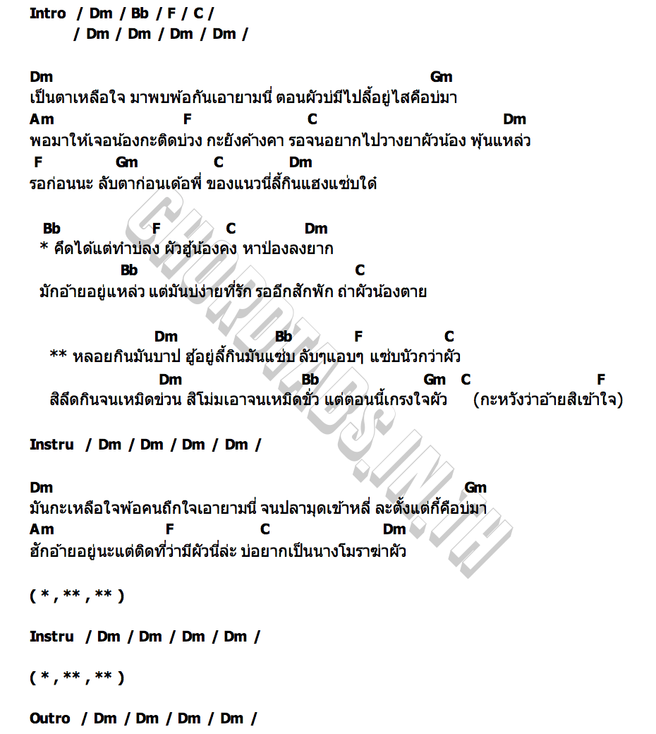 คอร์ด หลอยกินมันบาป เมล ตวิษา ( คณะหน้ามน )