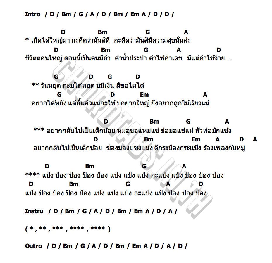 คอร์ด อยากเป็นเด็กน้อย มาริโอ้ โจ๊ก