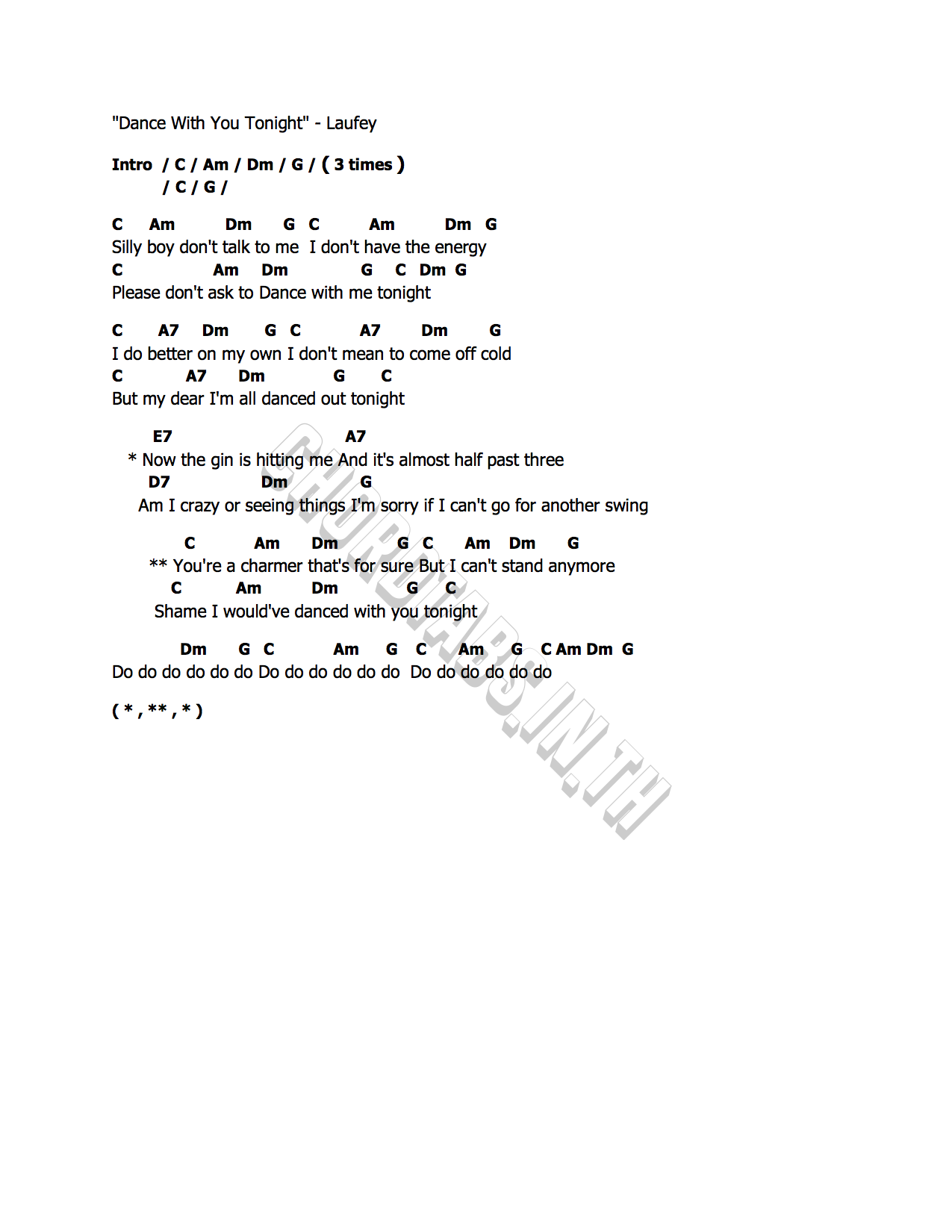 คอร์ด Dance With You Tonight Laufey
