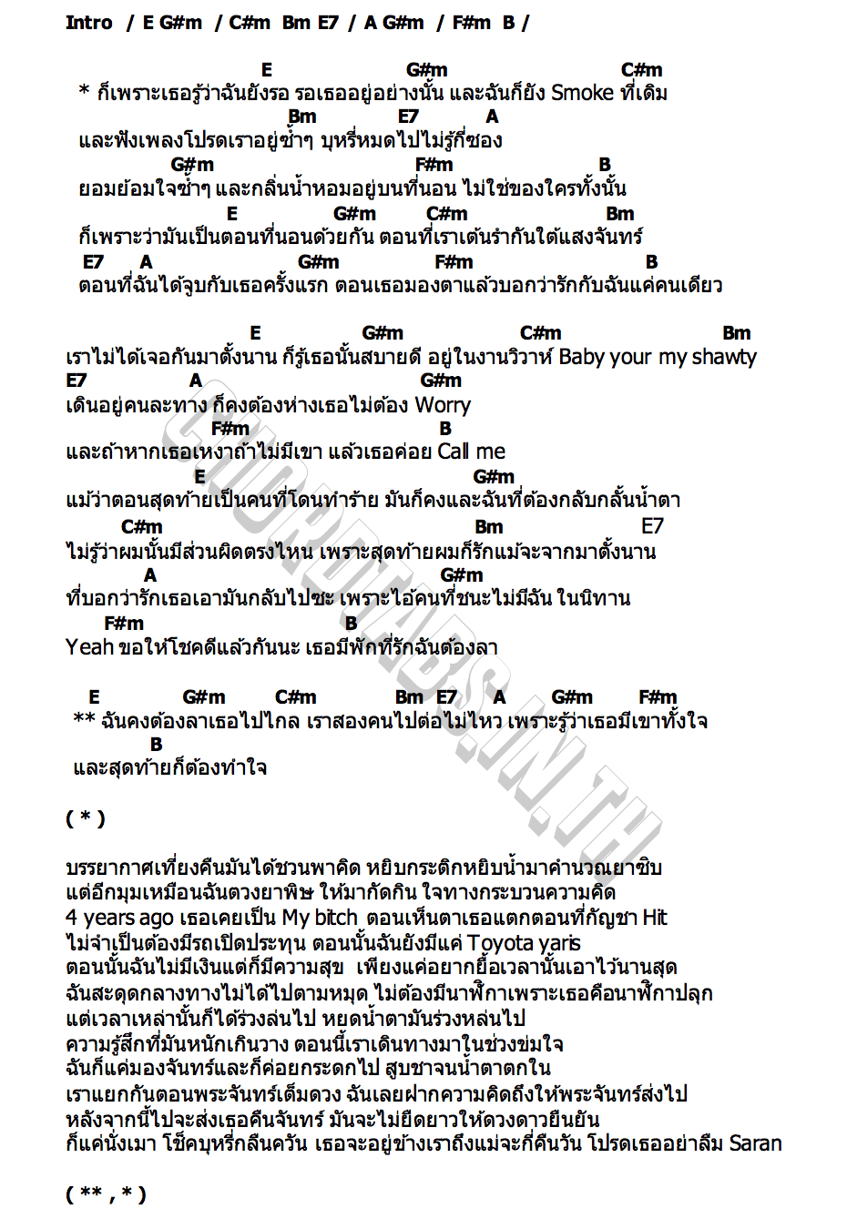 คอร์ด รออยู่อย่างนั้น SARAN