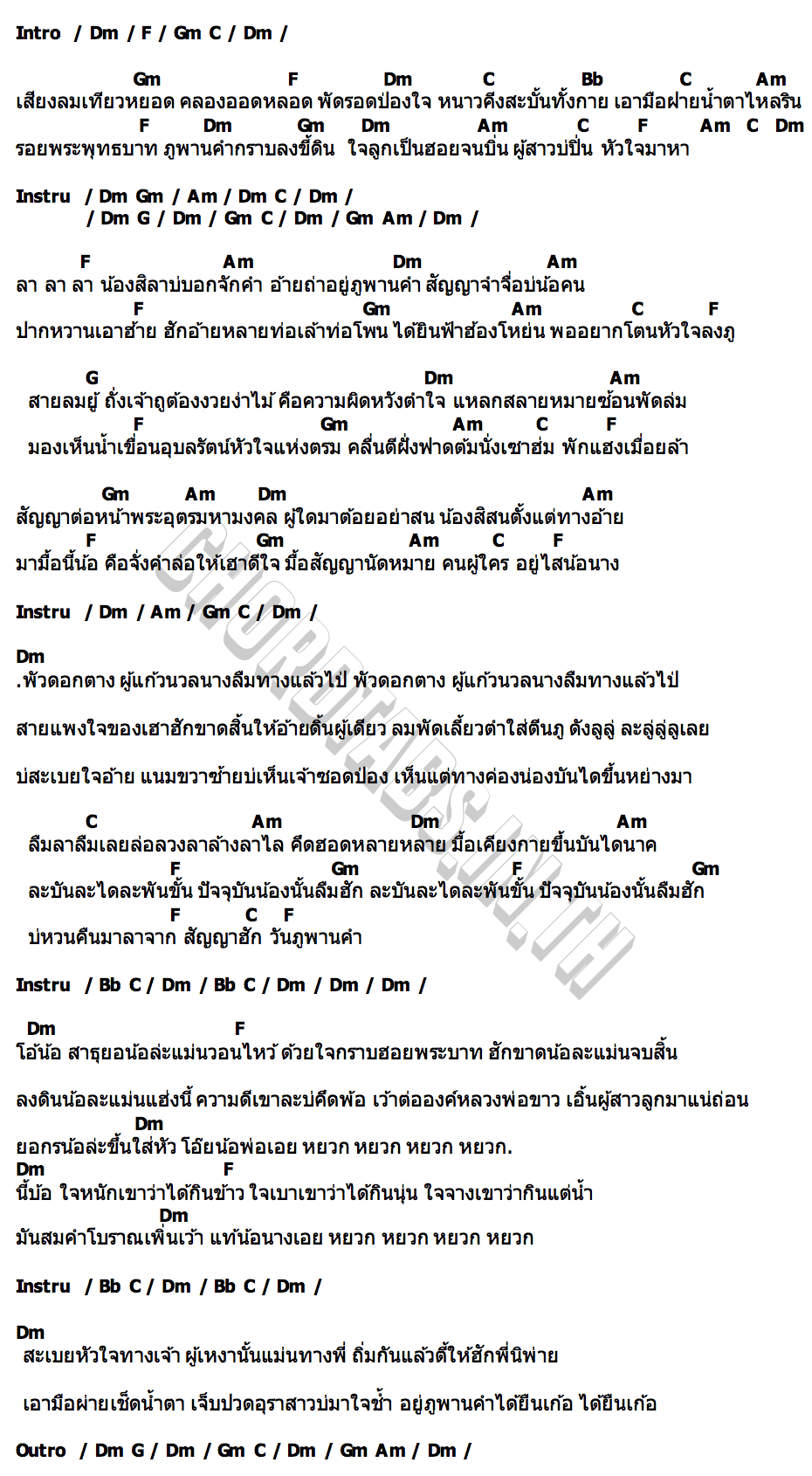 คอร์ด ภูพานคำช้ำรัก แบม ธนวัตร