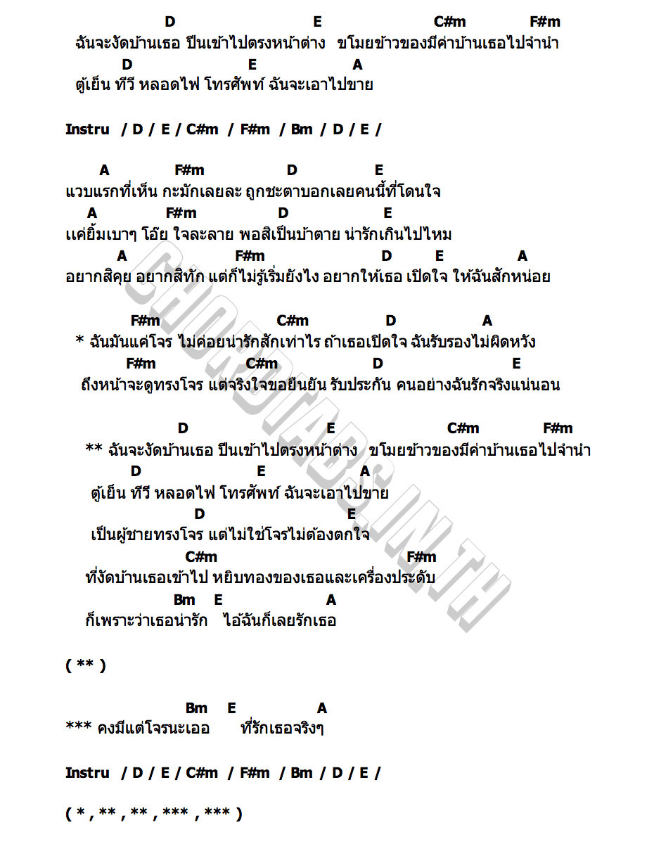 คอร์ด งัดบ้านเธอ แจ๊คซ์ เด้
