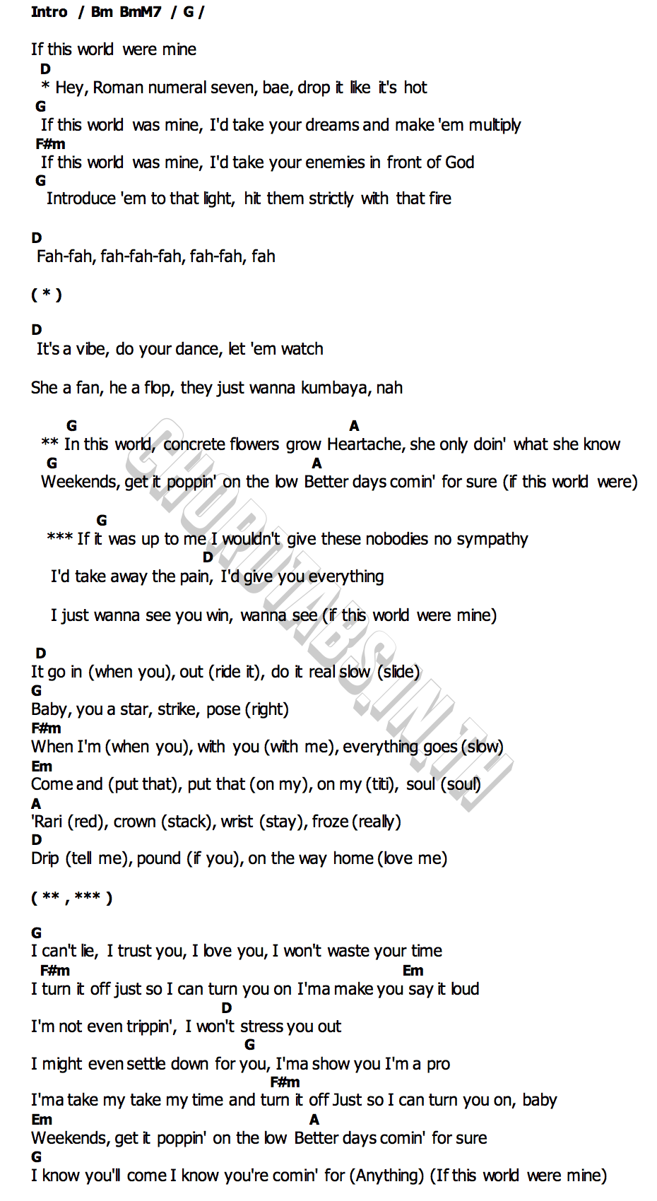คอร์ด luther Kendrick Lamar