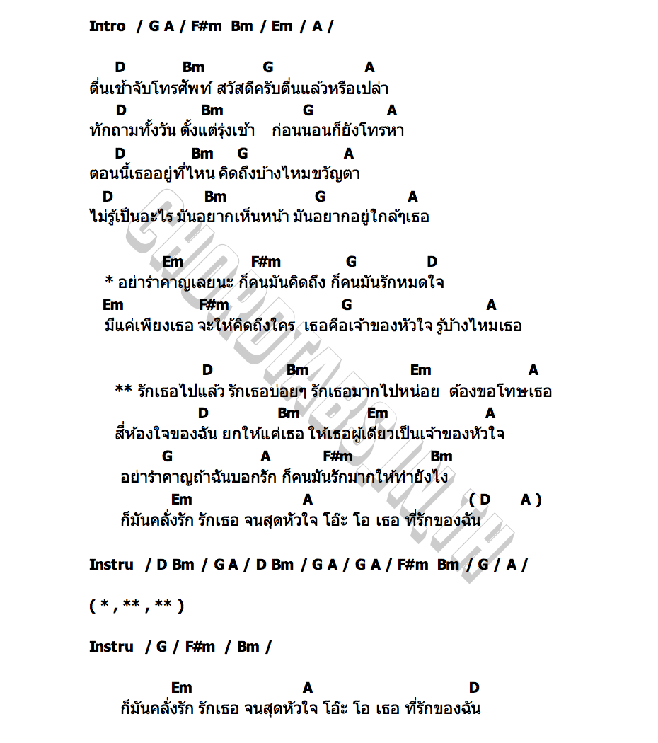 คอร์ด แค่เธอ เฟิร์ส ภาณุพงศ์