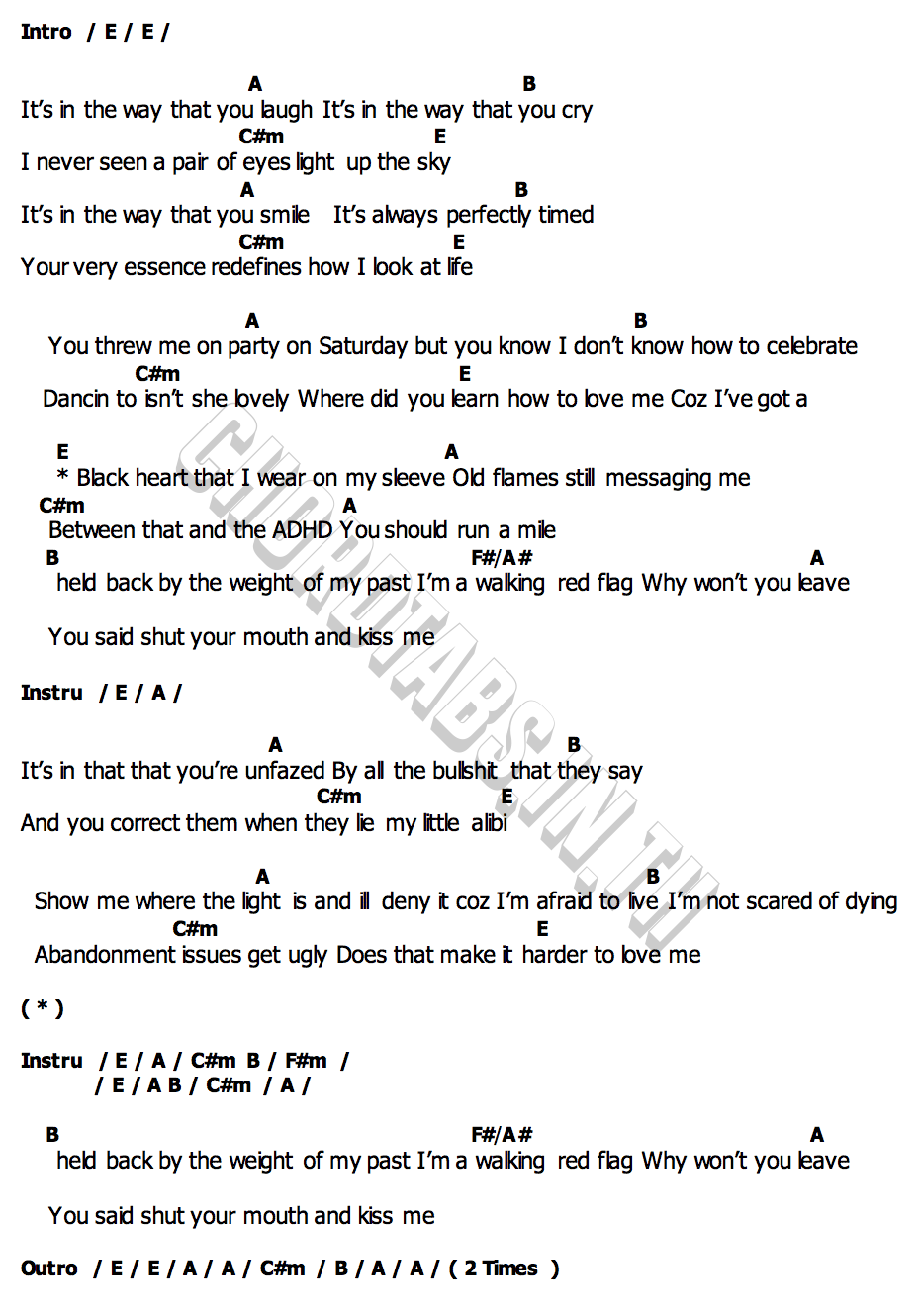 คอร์ด ADHD James Arthur