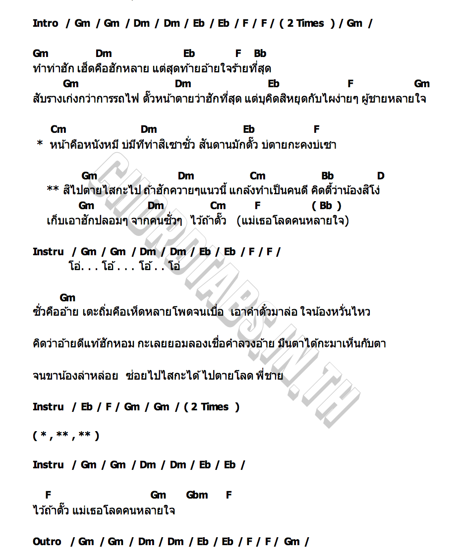 คอร์ด สิไปตายไสกะไป อุ๋มอิ๋ม อธิชา