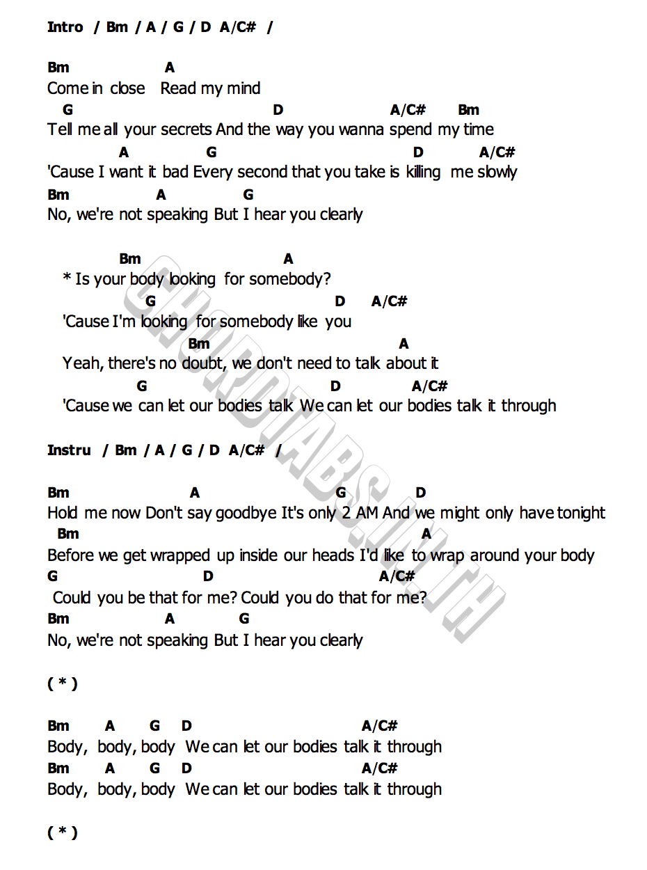 คอร์ด Body Talk Kane Brown  Katelyn Brown