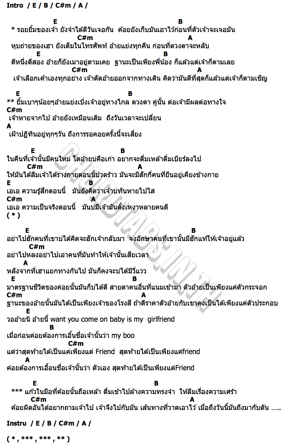 คอร์ด จำได้ดี TEMPLE BOY