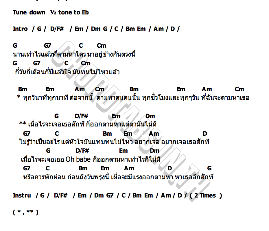 คอร์ด ตาไม่ดี (Bad Eye) BOAT TARA