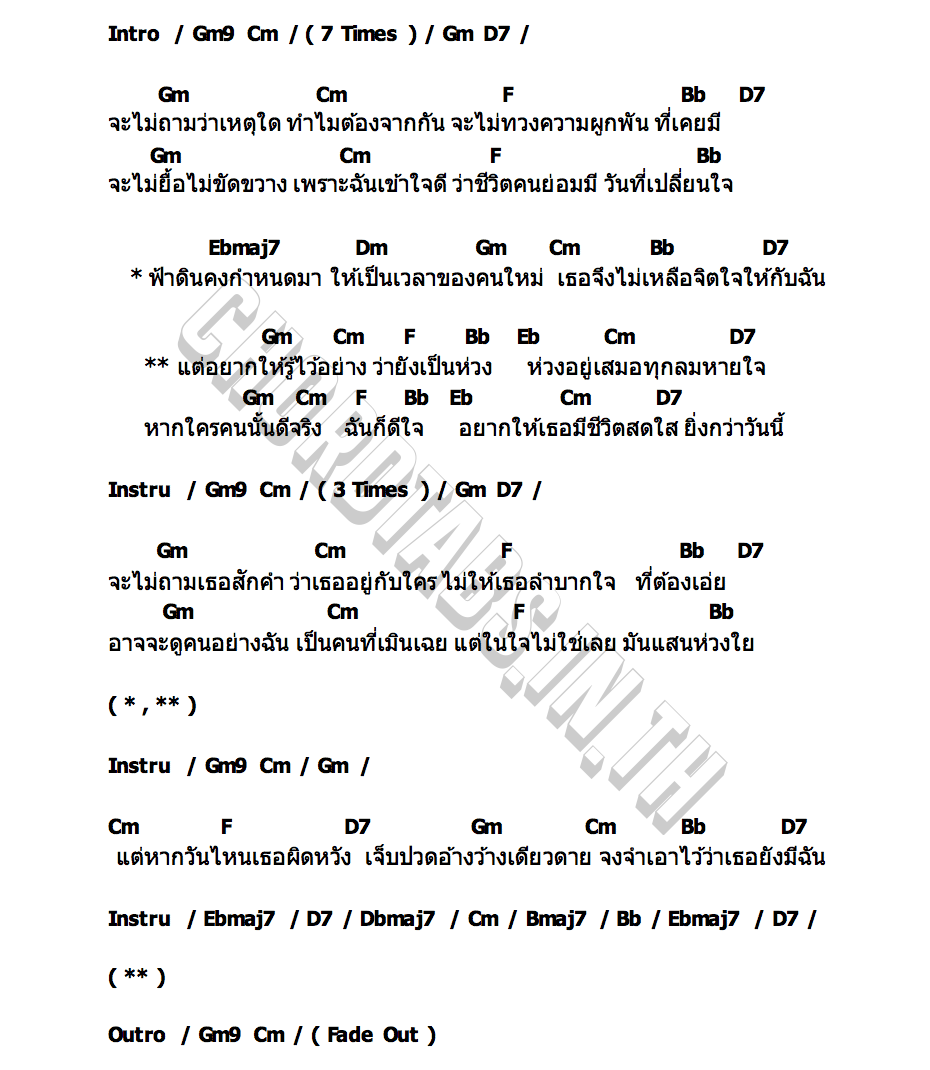 คอร์ด ห่วงใย อัญชุลีย์ บัวแก้ว