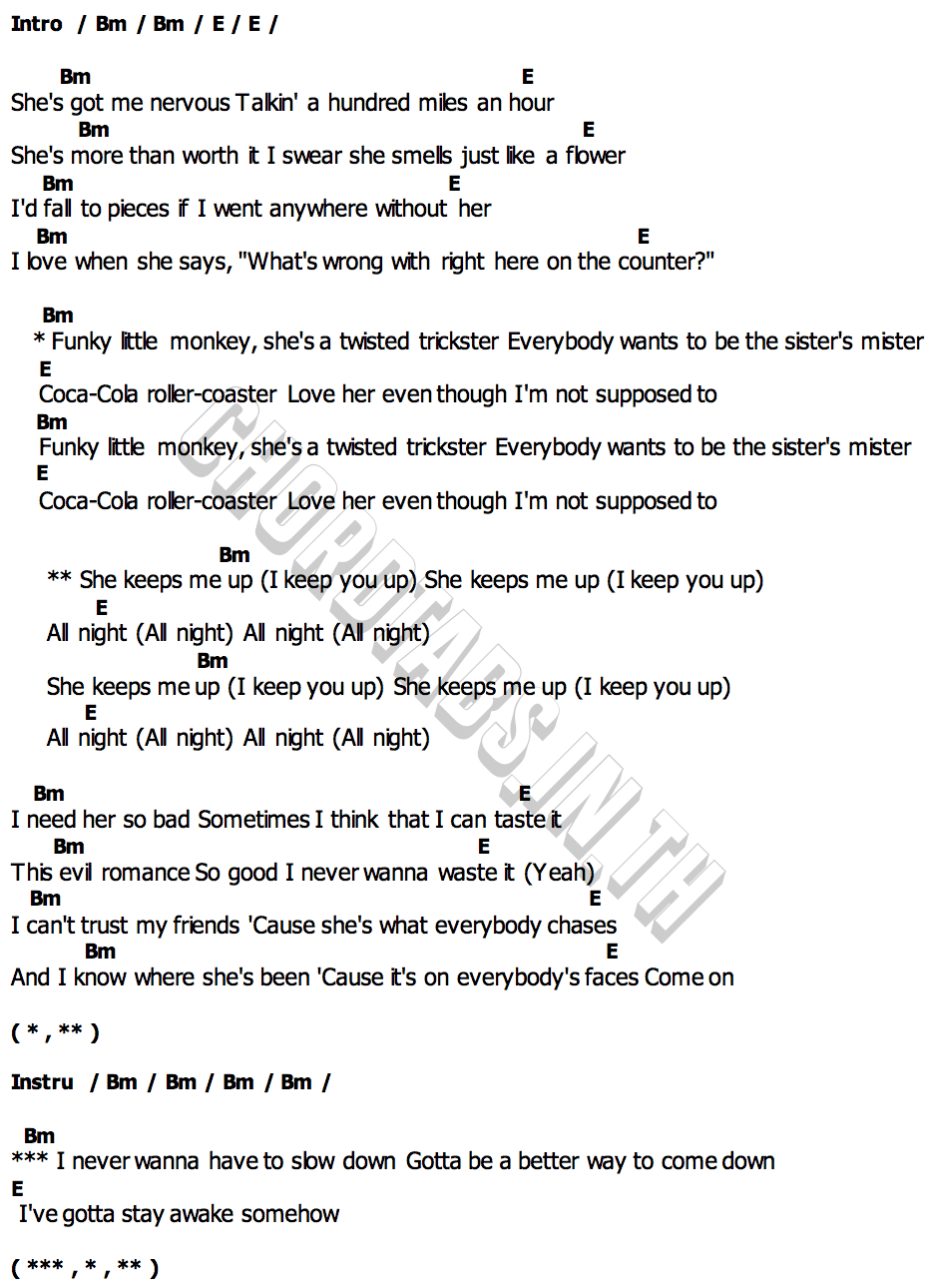 คอร์ด She Keeps Me Up Nickelback