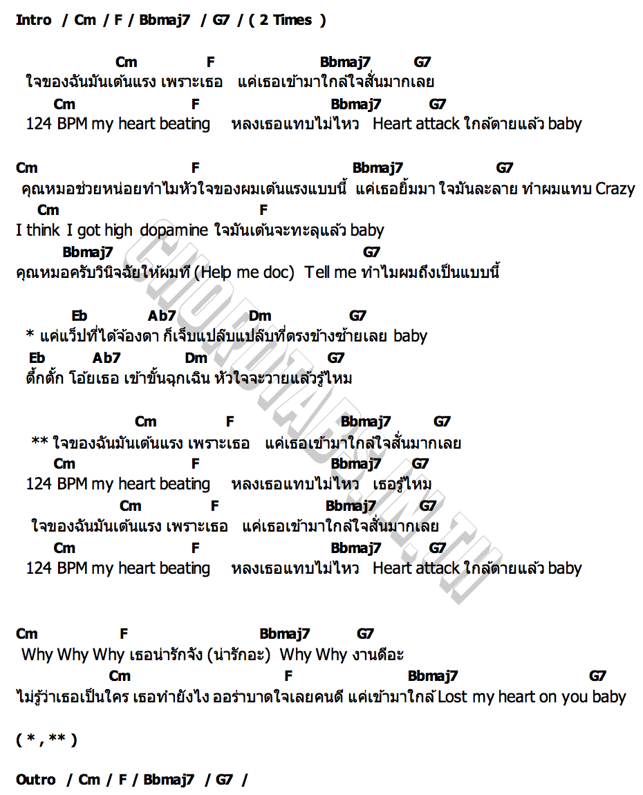 คอร์ด 124 BPM FLIRT