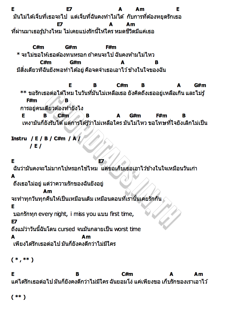 คอร์ด เลิกไม่เป็น (Devoted) GAVIN D