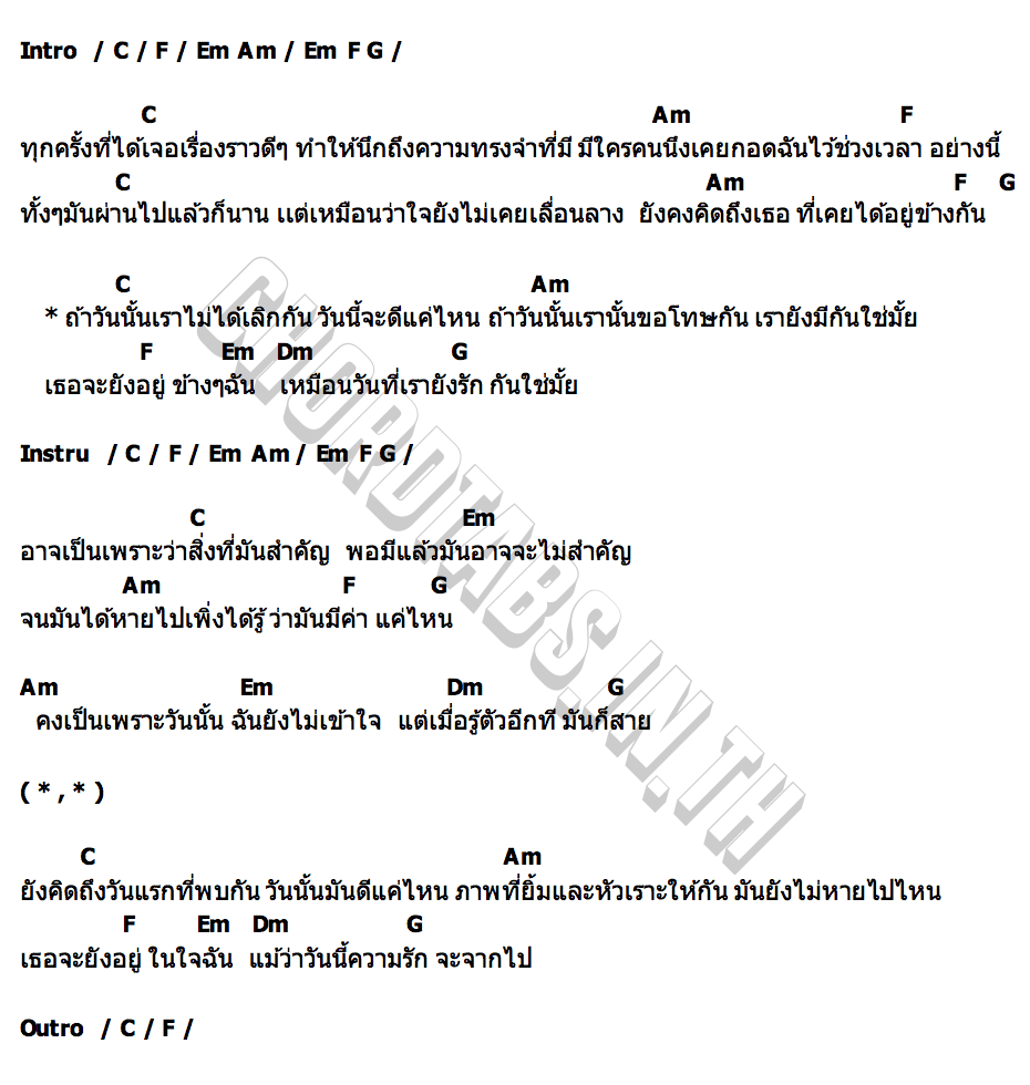 คอร์ด ถ้าวันนั้นเราไม่ได้เลิกกัน (what if...) Slapkiss