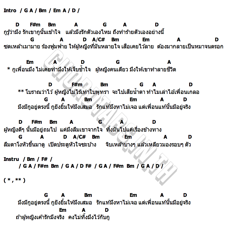 คอร์ด เพื่อนแท้มีจริง วิด ไฮเปอร์
