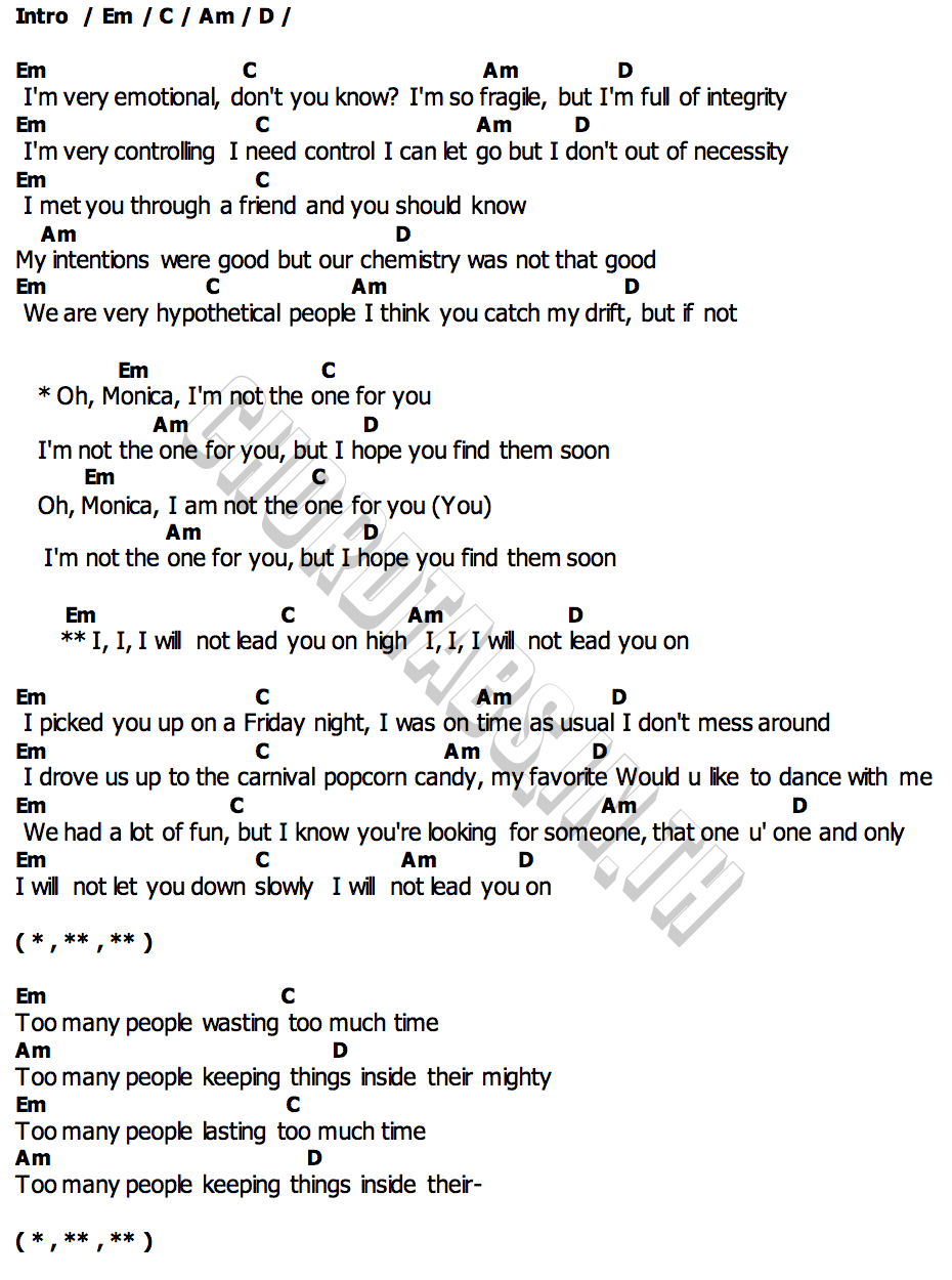 คอร์ด Monica Imagine Dragons