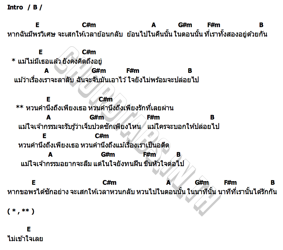 คอร์ด ยังคงคิดถึง ยูฮาจอง