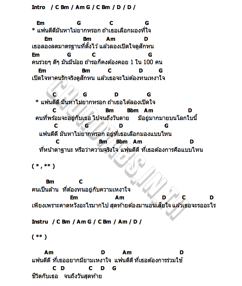 คอร์ด แฟนดีดี สกายพาส (ชวนพวกพ้องมาร้องเพลงTMG)
