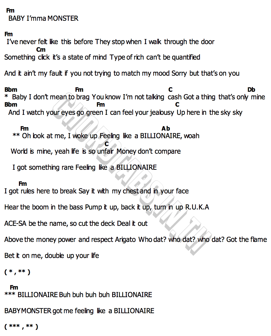 คอร์ด BILLIONAIRE BABYMONSTER