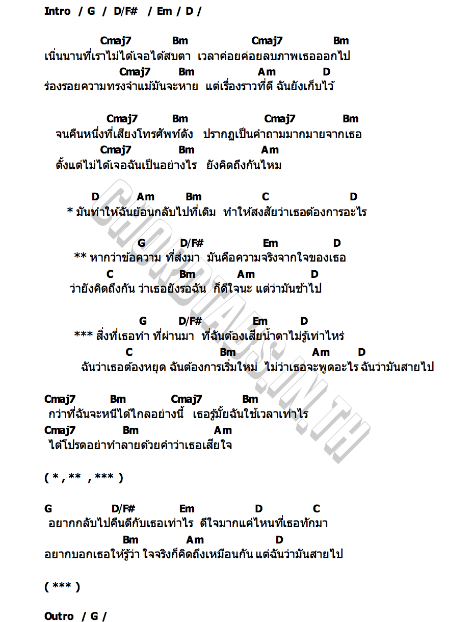 คอร์ด ย้อนไม่กลับ (Too Late) Wizzle