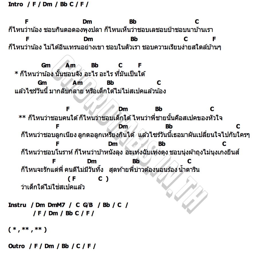 คอร์ด เด็กใต้ไม่ใช่สเปคแล้ว วงบิ๊กอัพ