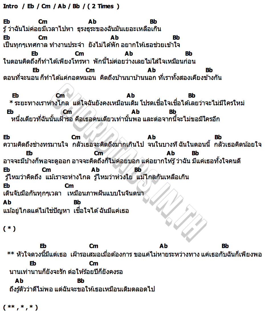 คอร์ด ระยะทางเราห่างไกล TANASA X MAN R & BEARING