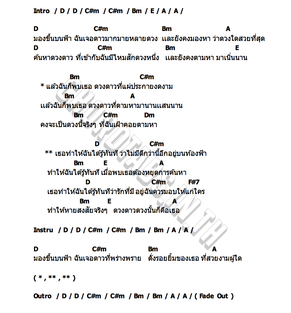 คอร์ด ประกายดาว TOR.NUETUN