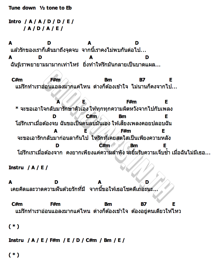 คอร์ด ให้ทุกความผิดหวังจากไปกับเพลง เสมือนฝัน