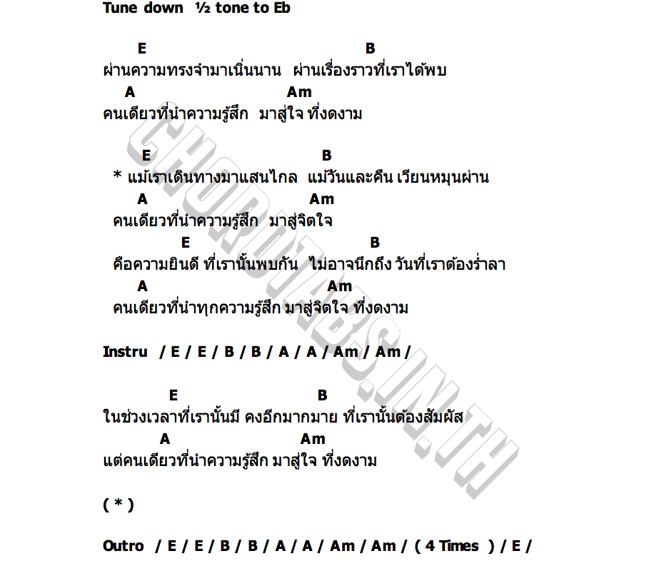 คอร์ด บัลลาด Cloud Behind
