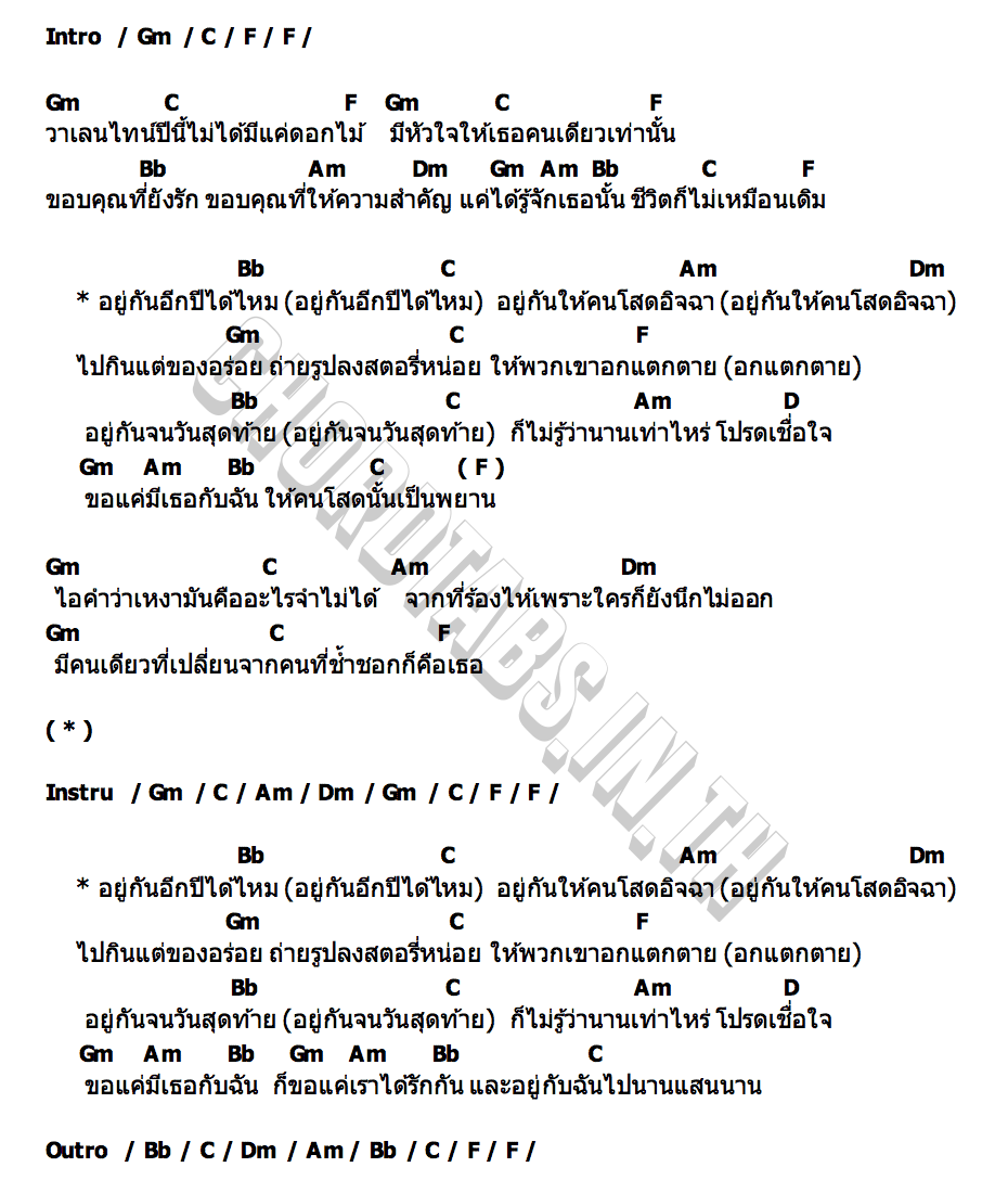 คอร์ด อยู่ให้คนโสดอิจฉา Parkmalody