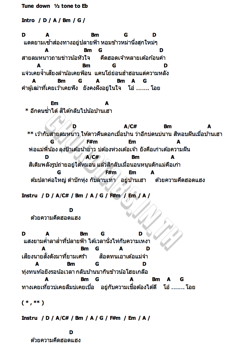 คอร์ด กลับบ้าน (HOMESICK) ก้อง ห้วยไร่
