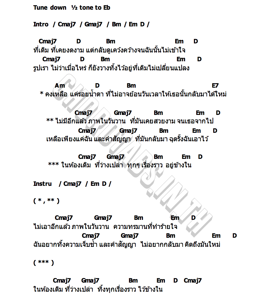 คอร์ด ในห้องเดิม (Claustrophobia) AYLA s