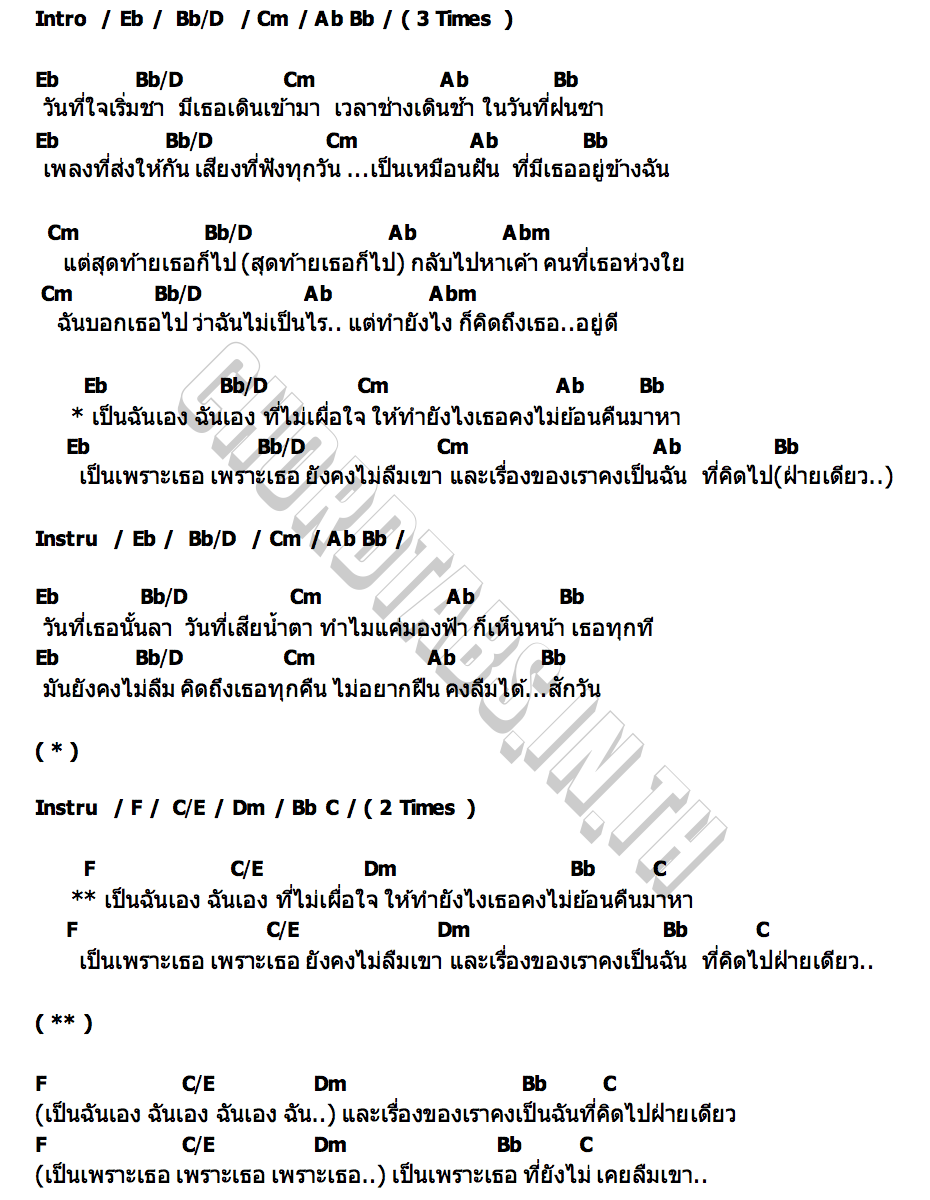 คอร์ด forget forgot forgotten (ลืม) MYYU