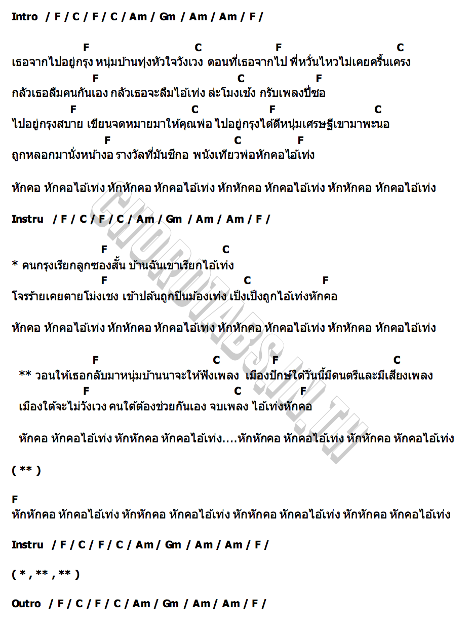 คอร์ด หักคอไอ้เท่ง ลูกแกะ คอมโบ้
