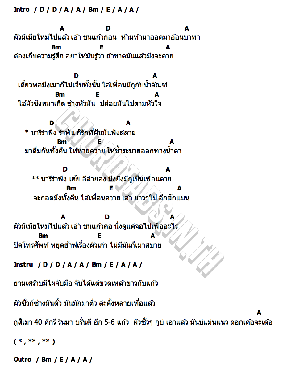 คอร์ด นารีรำพึง ดรีม สไลด์เด้อ