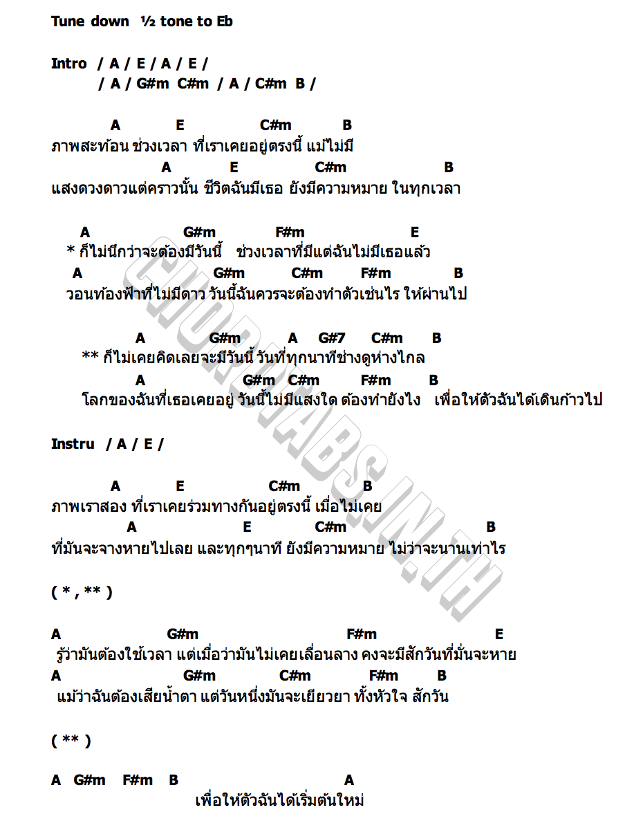 คอร์ด วันที่ไม่มีเธอ (without you) Wintalespark